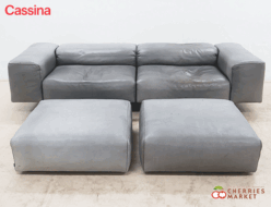 【Cassina】カッシーナ 204 SCIGHERA シゲーラ システムソファ 2人掛ワイド両アーム 2.5Pソファ＆オットマン×2 レザー/革 ピエロ・リッソーニ 出張買取 東京都新宿区
