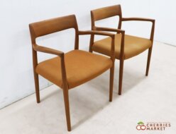 【J.L.Moller】ジェイエル モラー 北欧 デンマーク Model 57 ダイニングチェア アームチェア 2脚セット 出張買取 東京都三鷹市