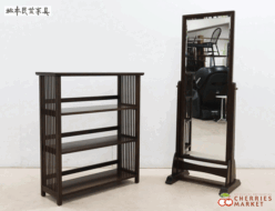 【松本民芸家具】高級 D型 姿見姿見/鏡/ミラー 117型 書棚/ブックシェルフ/オープンシェルフ ミズメザクラ 2点セット 30万 出張買取 東京都大田区