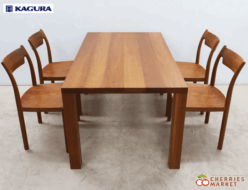 【家具蔵】KAGURA 無垢材 PURE ピュア ダイニングテーブル＆FEIN ファイン ダイニングチェア/アームレスチェア ダイニング5点セット 出張買取 東京都新宿区