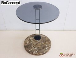 【BoConcept】ボーコンセプト VENEZIA ヴェネツィア サイドテーブル/ナイトテーブル/ラウンドテーブル ガラス×大理石 出張買取 東京都大田区