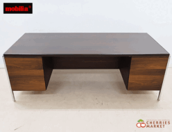 【mobilia】モビリア ニーホールデスク 両袖机/書斎机/事務机/デスク ローズウッド 鍵付 出張買取 東京都目黒区