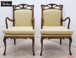 【Medea】メデア イタリア IDC大塚家具 ダイニングチェア/アームチェア アール・ヌーボー 2脚セット 出張買取 東京都渋谷区