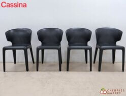 【Cassina】カッシーナ 367 HOLA オラ アームチェア/ダイニングチェア 4脚セット レザー/革 ブラック 出張買取 東京都武蔵野市