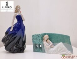 【LLADRO】リヤドロ 陶器人形 ポーセリン 「A Tender Caress/優しい眠り」＆「イブニングローズ」 オブジェ/フィギュリン 母 女性 赤ちゃん/赤子 出張買取 東京都調布市