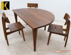 【キツツキ】HIDA 飛騨産業 森のことば Walnut ダイニング4点セット 半円形テーブル＆ダイニングチェア 出張買取 東京都文京区