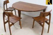 キツツキ】HIDA 飛騨産業 森のことば Walnut ダイニング4点セット 半