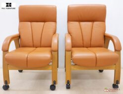 【FUJI FURNITURE】冨士ファニチア D03890A リクライニングチェア/アームチェア/デスクチェア キャスター付 2脚セット 出張買取 東京都目黒区