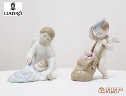 【LLADRO】リヤドロ 陶器人形 ポーセリン「Love Letters/ハートがいっぱい」＆「MY Guardian Angel/守ってあげるよ(男の子)」オブジェ/フィギュリン 天使/赤子 2点セット 出張買取 東京都品川区