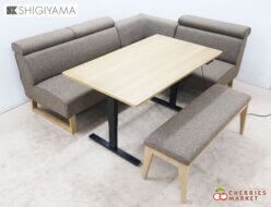 【SHIGIYAMA】シギヤマ家具 BERND ベルント 昇降テーブル/電動昇降式テーブル＆サボナ2 リビングダイニングチェア＆ダイニングベンチ/ベンチ ダイニング5点セット 出張買取 東京都千代田区