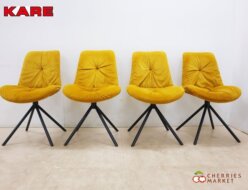 【KARE】カレ RAVELLO ラヴェッロシリーズ Mila ミラ イエロー ダイニングチェア アームレスチェア 4脚セット 出張買取 東京都渋谷区