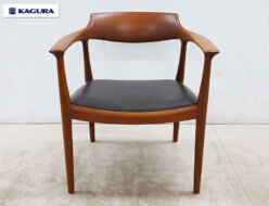 【家具蔵】KAGURA 無垢材 ARMCHAIR LIEBEN アームチェア リーベン ダイニングチェア レザー/革 チェリー材 出張買取 東京都大田区