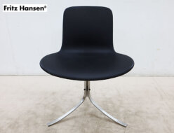 【Fritz Hansen】フリッツ・ハンセン PK9 チューリップチェア アームレスチェア 黒総革 ポール・ケアホルム 出張買取 東京都新宿区