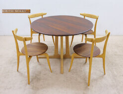 【起立木工】IDC大塚家具 OR-02 TABLE 105 ダイニングテーブル＆OR-02 CHAIR ダイニングチェア 回転椅子 ダイニング5点セット 出張買取 東京都品川区
